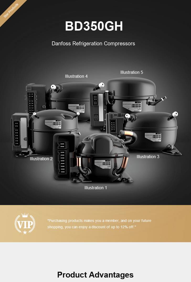 Danfoss Compressor BD350GH, technical parameters pdf, structure diagram